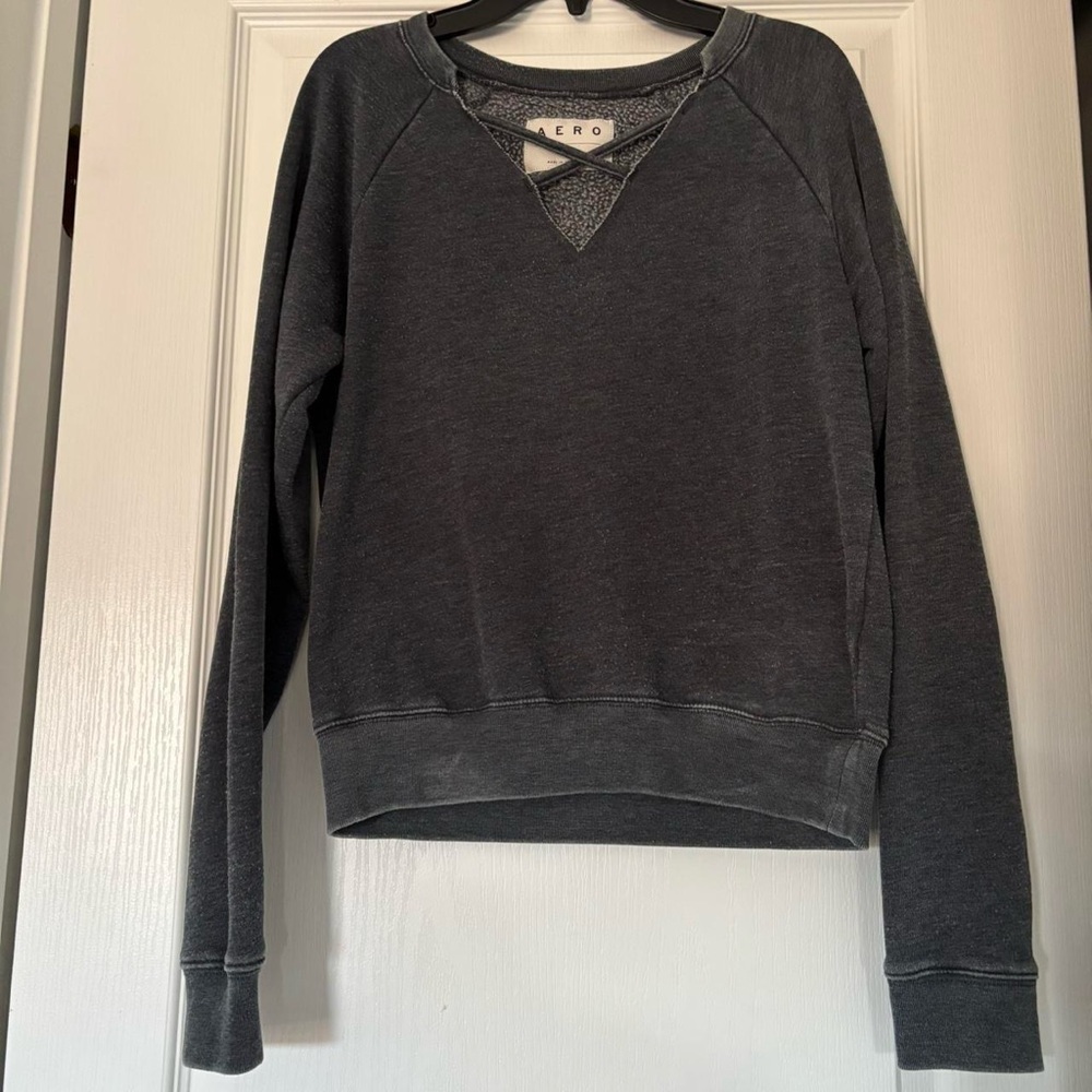 Aeropostale Dark Gray V-Neck Women's Sweater